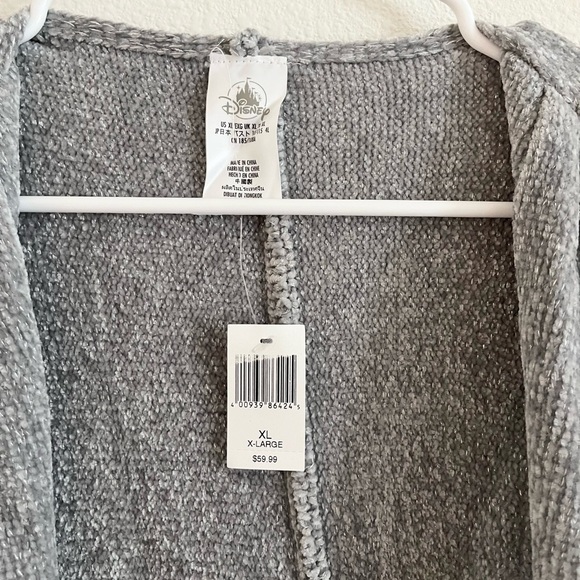 NWT Disney Minnie Mouse Christmas Holiday Metallic Knit Gray Cardigan Sweater XL - Picture 11 of 11